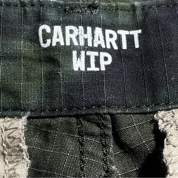 Carhartt WIP Work In Progress Camo Ripstop Cargo Pants Green Black - Picture 6 of 8
